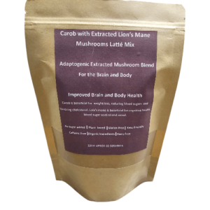 Organic roasted carob with Extracted Lion's Mane Mushroom Drink Mix